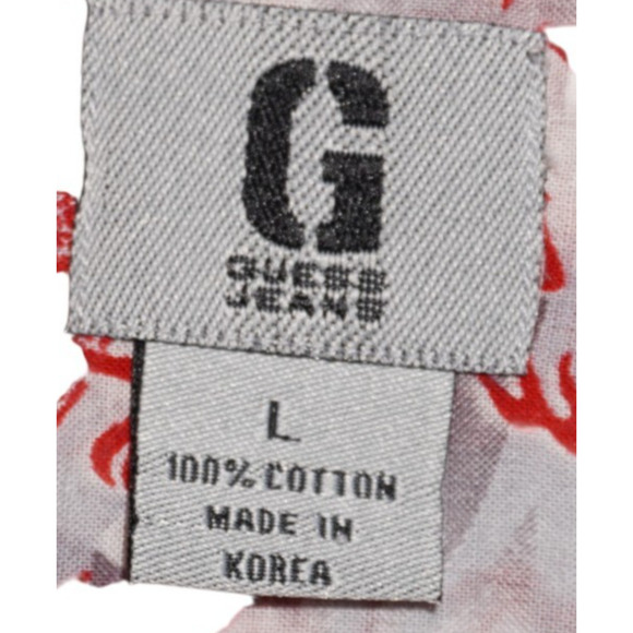Guess Jeans Red Dragon Print Button-Up Shirt – Size L – Made in Korea - Picture 3 of 4